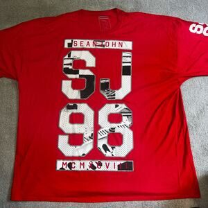 Sean John Plus size men's red graphic 98  T shirt size 4X B y2k